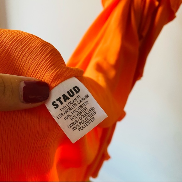 STAUD Elvire Dress in Nectarine Size Medium - Picture 9 of 10